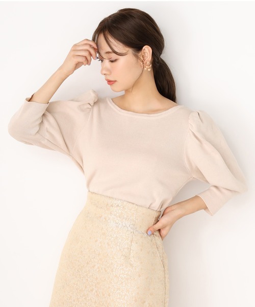 one after another NICE CLAUP（ワンアフターアナザーナイスクラップ）の「前後２Way袖コンシャスニット（ニット/セーター・レディース・アイボリー/ブラウン/ミント/ピンクベージュ・FREE）」の5枚目の写真