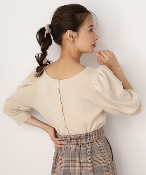 one after another NICE CLAUP（ワンアフターアナザーナイスクラップ）の「前後２Way袖コンシャスニット（ニット/セーター・レディース・アイボリー/ブラウン/ミント/ピンクベージュ・FREE）」の16枚目の写真