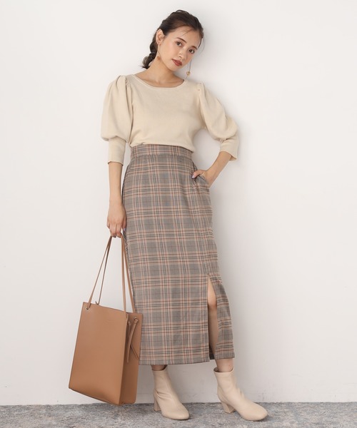 one after another NICE CLAUP（ワンアフターアナザーナイスクラップ）の「前後２Way袖コンシャスニット（ニット/セーター・レディース・アイボリー/ブラウン/ミント/ピンクベージュ・FREE）」の18枚目の写真