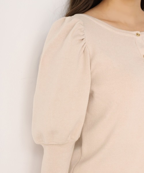 one after another NICE CLAUP（ワンアフターアナザーナイスクラップ）の「前後２Way袖コンシャスニット（ニット/セーター・レディース・アイボリー/ブラウン/ミント/ピンクベージュ・FREE）」の14枚目の写真