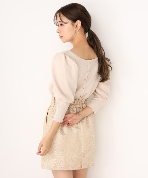 one after another NICE CLAUP（ワンアフターアナザーナイスクラップ）の「前後２Way袖コンシャスニット（ニット/セーター・レディース・アイボリー/ブラウン/ミント/ピンクベージュ・FREE）」の6枚目の写真