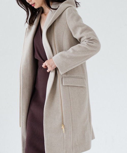 LOUNGEDRESS(ラウンジドレス)の「フーディコート(その他アウター・レディース・ベージュ/ピンクベージュ・FREE)」の1枚目の写真