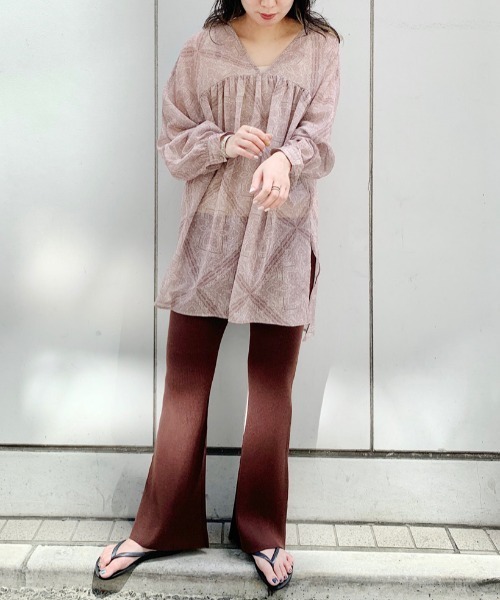SHENERY(シーナリー)の「リブニットフレアPT(その他パンツ・レディース・ブラウン/ブラック・FREE)」の11枚目の写真