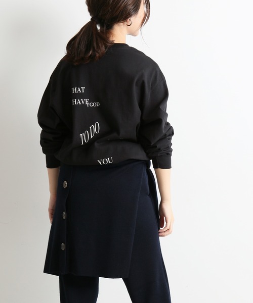 SLOBE IENA(スローブイエナ)の「【 SELENAHELIOS×SLOBE 】GOD TEE【手洗い可能】◆(Tシャツ/カットソー・レディース・ブラック/ベージュ・FREE)」の8枚目の写真