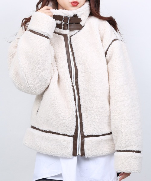 【CoSTUME NATIONAL】ダブルブレスト ムートンコート ボア CoSTUME NATIONAL】ダブルブレスト ムートンコート ボア