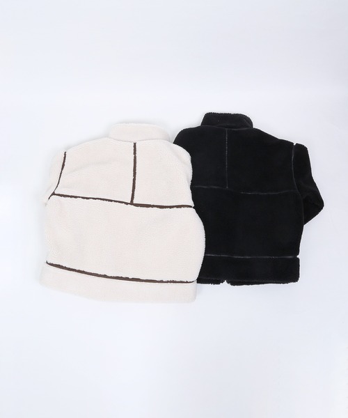 WC(ダブル シー)の「WC/ボアフライトブルゾン(ムートンコート・レディース・ホワイト/ブラック・FREE)」の8枚目の写真