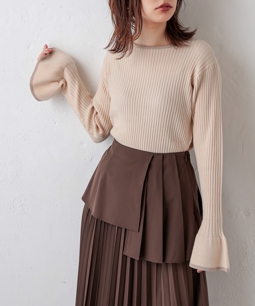 natural couture(ナチュラルクチュール)の「【WEB限定】プチプラフリル袖ニット(ニット/セーター・レディース・ブラック/その他4/その他1/その他2/その他3・FREE)」の3枚目の写真