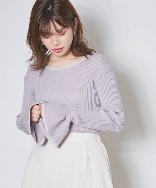 natural couture(ナチュラルクチュール)の「【WEB限定】プチプラフリル袖ニット(ニット/セーター・レディース・ブラック/その他4/その他1/その他2/その他3・FREE)」の4枚目の写真