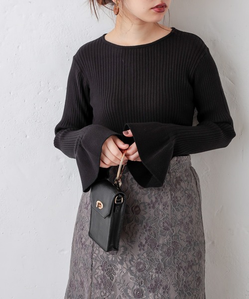 natural couture(ナチュラルクチュール)の「【WEB限定】プチプラフリル袖ニット(ニット/セーター・レディース・ブラック/その他4/その他1/その他2/その他3・FREE)」の2枚目の写真