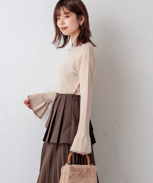 natural couture(ナチュラルクチュール)の「【WEB限定】プチプラフリル袖ニット(ニット/セーター・レディース・ブラック/その他4/その他1/その他2/その他3・FREE)」の13枚目の写真