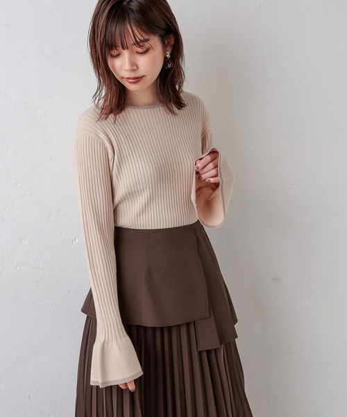 natural couture(ナチュラルクチュール)の「【WEB限定】プチプラフリル袖ニット(ニット/セーター・レディース・ブラック/その他4/その他1/その他2/その他3・FREE)」の12枚目の写真