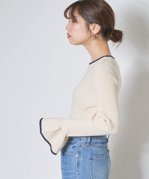 natural couture(ナチュラルクチュール)の「【WEB限定】プチプラフリル袖ニット(ニット/セーター・レディース・ブラック/その他4/その他1/その他2/その他3・FREE)」の16枚目の写真