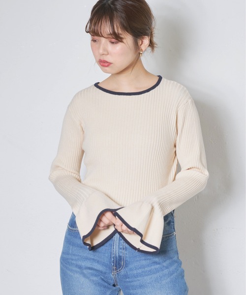 natural couture(ナチュラルクチュール)の「【WEB限定】プチプラフリル袖ニット(ニット/セーター・レディース・ブラック/その他4/その他1/その他2/その他3・FREE)」の15枚目の写真