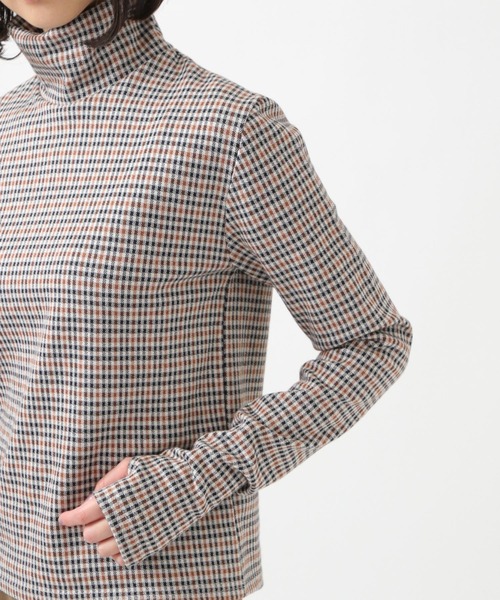 ROCKET x LUNCH（ロケットアンドランチ）の「ROCKET×LUNCH／チェック柄タートル 2928965（Tシャツ/カットソー・レディース・ブラック/ブラウン・SMALL/MEDIUM）」の9枚目の写真