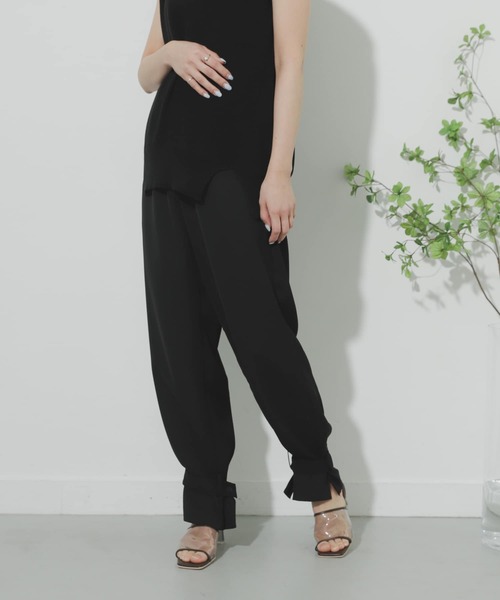 SENSE OF PLACE by URBAN RESEARCH（センスオブプレイスバイアーバンリサーチ）の「ベルテッドヘムパンツ（その他パンツ・レディース・ブラック/ライトブラウン・ONE）」の2枚目の写真