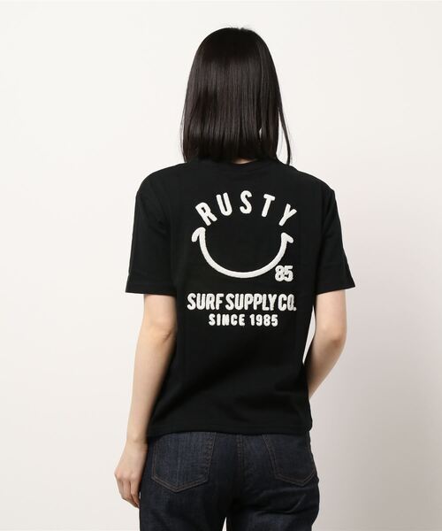 RUSTY(ラスティ)の「【RUSTY / ラスティ】レディースバックプリントTシャツ(Tシャツ/カットソー・レディース・ホワイト/パープル/ブラック/ベージュ・MEDIUM/LARGE)」の9枚目の写真
