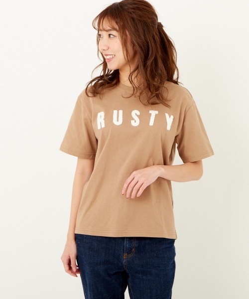 RUSTY(ラスティ)の「【RUSTY / ラスティ】レディースバックプリントTシャツ(Tシャツ/カットソー・レディース・ホワイト/パープル/ブラック/ベージュ・MEDIUM/LARGE)」の16枚目の写真