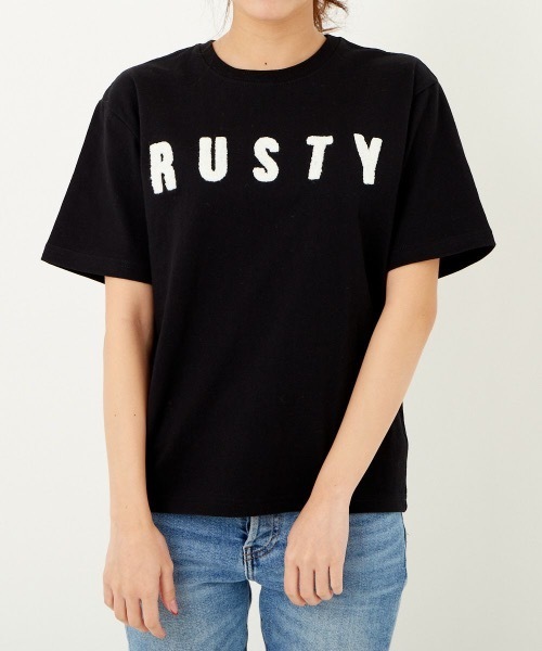 RUSTY(ラスティ)の「【RUSTY / ラスティ】レディースバックプリントTシャツ(Tシャツ/カットソー・レディース・ホワイト/パープル/ブラック/ベージュ・MEDIUM/LARGE)」の13枚目の写真