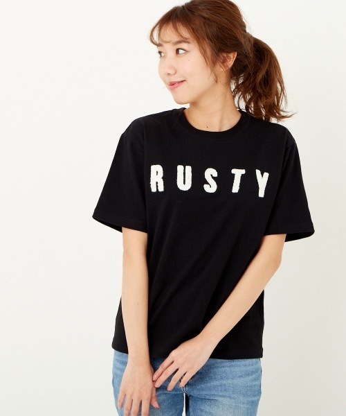 RUSTY(ラスティ)の「【RUSTY / ラスティ】レディースバックプリントTシャツ(Tシャツ/カットソー・レディース・ホワイト/パープル/ブラック/ベージュ・MEDIUM/LARGE)」の12枚目の写真