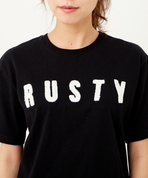 RUSTY(ラスティ)の「【RUSTY / ラスティ】レディースバックプリントTシャツ(Tシャツ/カットソー・レディース・ホワイト/パープル/ブラック/ベージュ・MEDIUM/LARGE)」の15枚目の写真