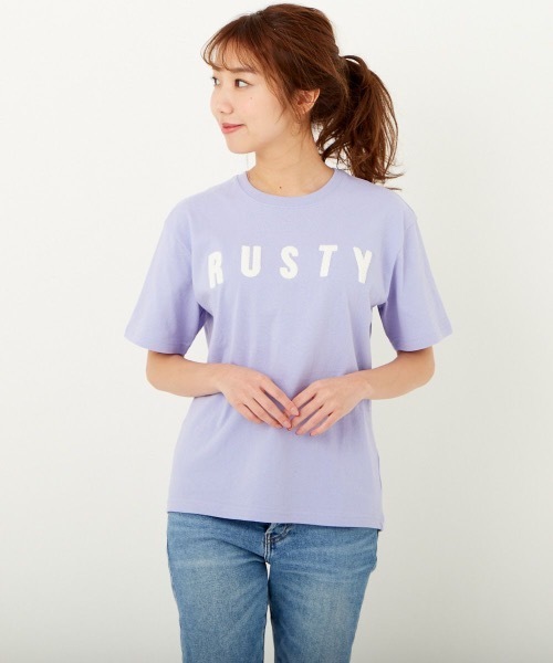 RUSTY(ラスティ)の「【RUSTY / ラスティ】レディースバックプリントTシャツ(Tシャツ/カットソー・レディース・ホワイト/パープル/ブラック/ベージュ・MEDIUM/LARGE)」の20枚目の写真