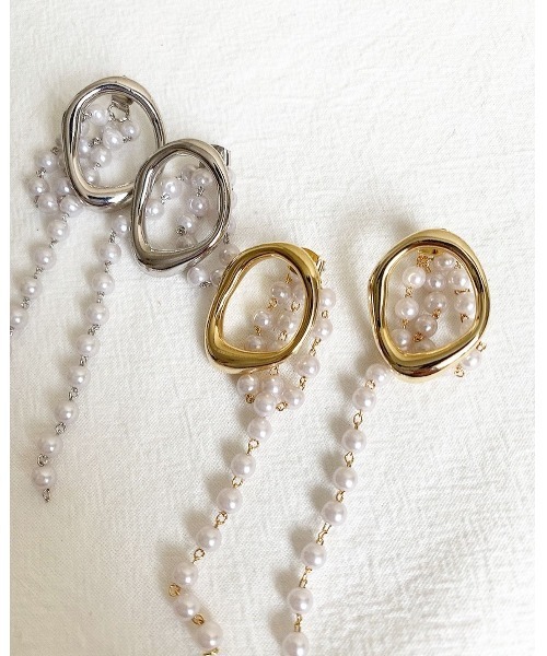 mou（モウ）の「フープパールレーンピアス（ピアス（両耳用）・レディース・シルバー/ゴールド・FREE）」の9枚目の写真