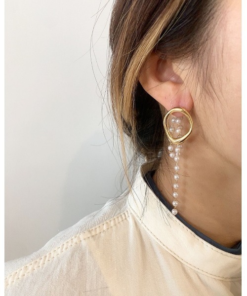 mou（モウ）の「フープパールレーンピアス（ピアス（両耳用）・レディース・シルバー/ゴールド・FREE）」の6枚目の写真