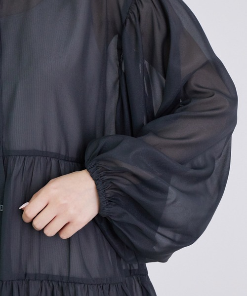 ROPE' PICNIC(ロペピクニック)の「シャイニーボイルティアードブラウス(シャツ/ブラウス・レディース・チャコールグレー/ラベンダー/グリーン系その他/ブラウン系その他2・38)」の12枚目の写真