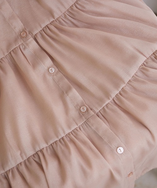 ROPE' PICNIC(ロペピクニック)の「シャイニーボイルティアードブラウス(シャツ/ブラウス・レディース・チャコールグレー/ラベンダー/グリーン系その他/ブラウン系その他2・38)」の11枚目の写真