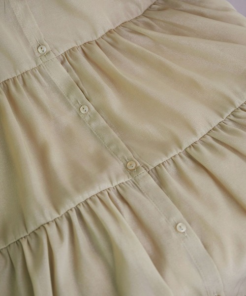 ROPE' PICNIC(ロペピクニック)の「シャイニーボイルティアードブラウス(シャツ/ブラウス・レディース・チャコールグレー/ラベンダー/グリーン系その他/ブラウン系その他2・38)」の15枚目の写真