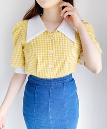 Loueme | ビッグカラーギンガムチェックブラウス(シャツ/ブラウス)