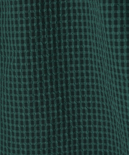 CIAOPANIC（チャオパニック）の「チェック柄袖ボリュームギャザーブラウス（シャツ/ブラウス・レディース・ベージュ/グリーン/オフホワイト/ネイビー・FREE）」の10枚目の写真