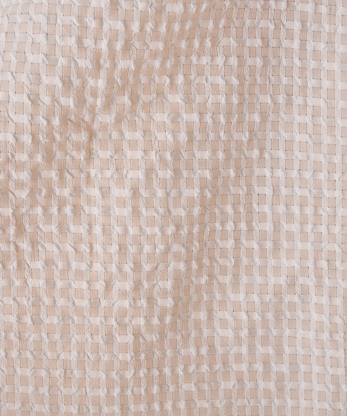 CIAOPANIC（チャオパニック）の「チェック柄袖ボリュームギャザーブラウス（シャツ/ブラウス・レディース・ベージュ/グリーン/オフホワイト/ネイビー・FREE）」の6枚目の写真