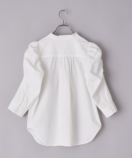 CIAOPANIC（チャオパニック）の「チェック柄袖ボリュームギャザーブラウス（シャツ/ブラウス・レディース・ベージュ/グリーン/オフホワイト/ネイビー・FREE）」の18枚目の写真