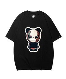 HIPANDA ハイパンダ メンズ ゴッホ風カラー スパンコールロゴ刺繍 半袖Tシャツ