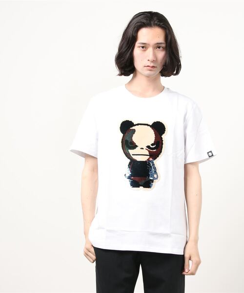 HIPANDA ハイパンダ メンズ ゴッホ風カラー スパンコールロゴ