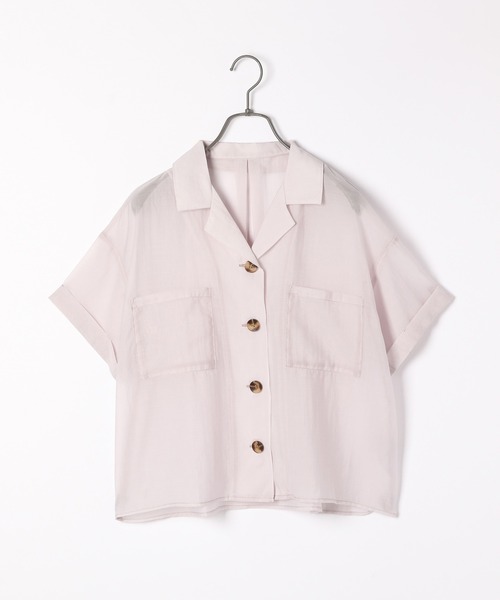 Heather(ヘザー)の「シアーポケット半袖シャツ 948030(シャツ/ブラウス・レディース・パープル/ブラウン/グレー/イエロー・FREE)」の15枚目の写真