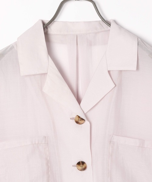 Heather(ヘザー)の「シアーポケット半袖シャツ 948030(シャツ/ブラウス・レディース・パープル/ブラウン/グレー/イエロー・FREE)」の5枚目の写真