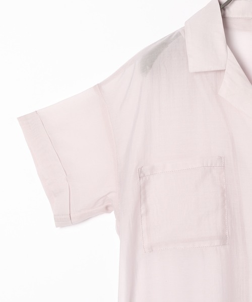 Heather(ヘザー)の「シアーポケット半袖シャツ 948030(シャツ/ブラウス・レディース・パープル/ブラウン/グレー/イエロー・FREE)」の7枚目の写真