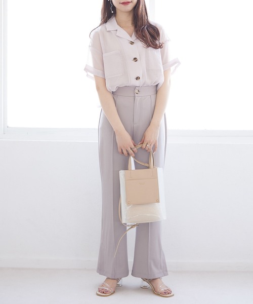 Heather(ヘザー)の「シアーポケット半袖シャツ 948030(シャツ/ブラウス・レディース・パープル/ブラウン/グレー/イエロー・FREE)」の18枚目の写真