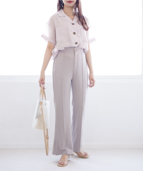 Heather(ヘザー)の「シアーポケット半袖シャツ 948030(シャツ/ブラウス・レディース・パープル/ブラウン/グレー/イエロー・FREE)」の19枚目の写真