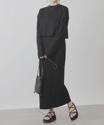 COLONY 2139 | パターンメッシュハイネックプルオーバー&キャミワンピースセット/2点セット(ワンピース)