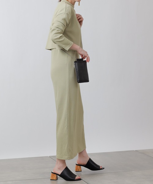 COLONY 2139（コロニートゥーワンスリーナイン）の「パターンメッシュハイネックプルオーバー&キャミワンピースセット/2点セット（ワンピース・レディース・グリーン/ベージュ/ブラック・LARGE/MEDIUM）」の13枚目の写真