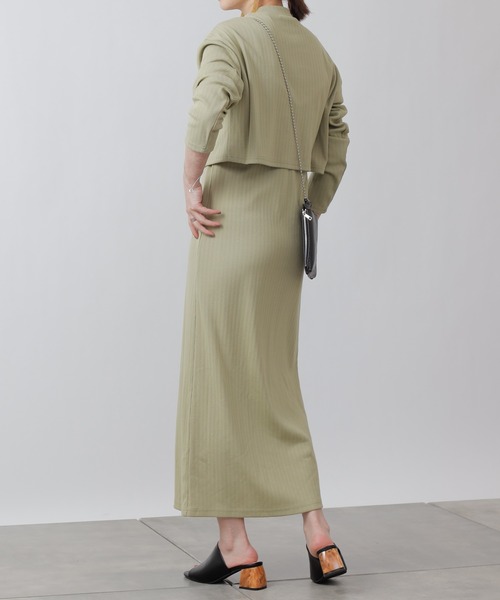 COLONY 2139（コロニートゥーワンスリーナイン）の「パターンメッシュハイネックプルオーバー&キャミワンピースセット/2点セット（ワンピース・レディース・グリーン/ベージュ/ブラック・LARGE/MEDIUM）」の16枚目の写真