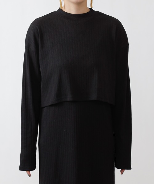 COLONY 2139（コロニートゥーワンスリーナイン）の「パターンメッシュハイネックプルオーバー&キャミワンピースセット/2点セット（ワンピース・レディース・グリーン/ベージュ/ブラック・LARGE/MEDIUM）」の17枚目の写真