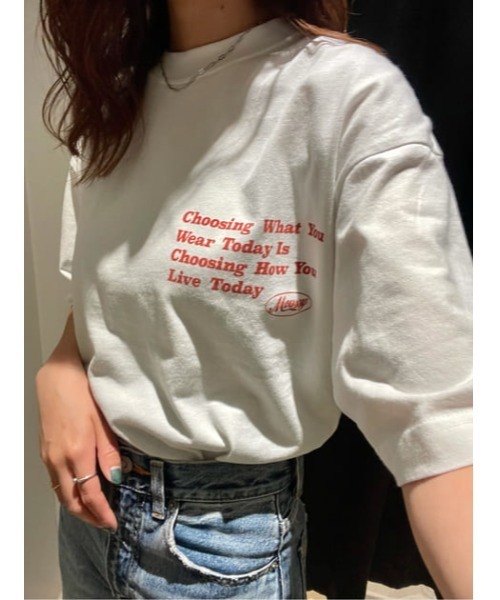 MOUSSY（マウジー）の「COLLECT MOUSSY Tシャツ（Tシャツ/カットソー・レディース・ライトブルー/オレンジ/ブラック/ホワイト系その他2/ホワイト・FREE）」の18枚目の写真