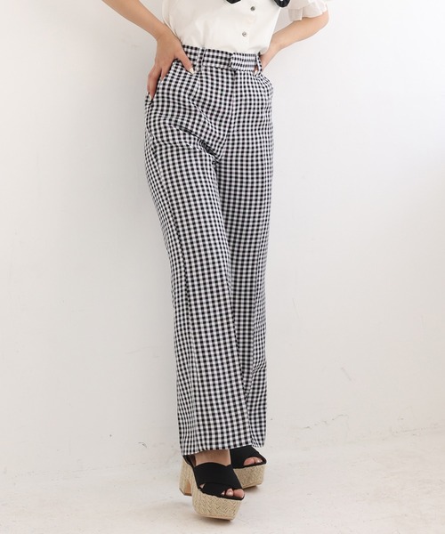 one after another NICE CLAUP（ワンアフターアナザーナイスクラップ）の「【ZOZOTOWN限定】極限ギンガムスラックス（スラックス・レディース・ブラック/グレー/ブラウン・SMALL/MEDIUM）」の2枚目の写真