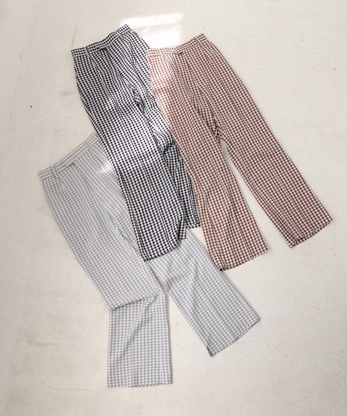 one after another NICE CLAUP（ワンアフターアナザーナイスクラップ）の「【ZOZOTOWN限定】極限ギンガムスラックス（スラックス・レディース・ブラック/グレー/ブラウン・SMALL/MEDIUM）」の22枚目の写真