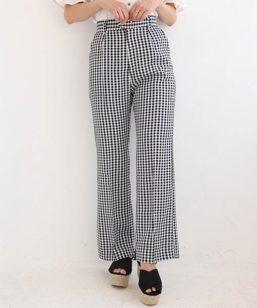 one after another NICE CLAUP（ワンアフターアナザーナイスクラップ）の「【ZOZOTOWN限定】極限ギンガムスラックス（スラックス・レディース・ブラック/グレー/ブラウン・SMALL/MEDIUM）」の9枚目の写真