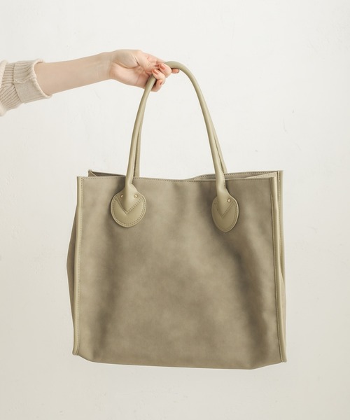 CAPRICIEUX LE'MAGE（カプリシューレマージュ）の「ソフトスクエアトートバッグ（トートバッグ・レディース・カーキ/キャメル・ONESIZE）」の4枚目の写真